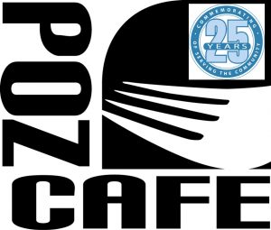 Poz Cafe 25 Years Logo